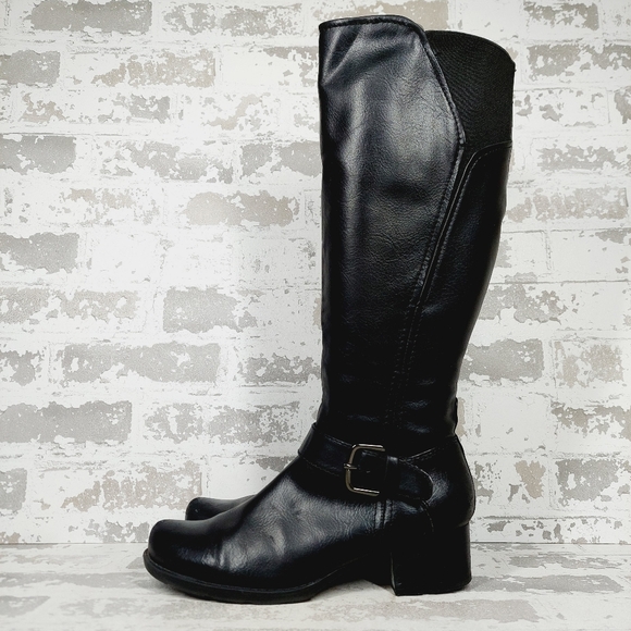 BareTraps Shoes - New BareTraps Women's Black Faux Leather Riding Boots F206
